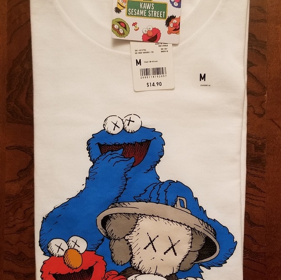 Uniqlo x KAWS Shirts Kaws X Sesame Street Cookie Monster Elmo